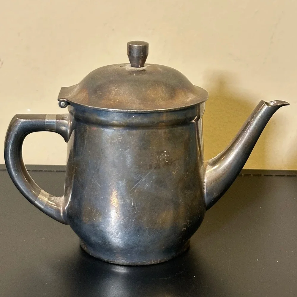 WMF Hotel Germany Silver Plated Teapot 0.30L Engraved Ship Nautical Vintage 5in